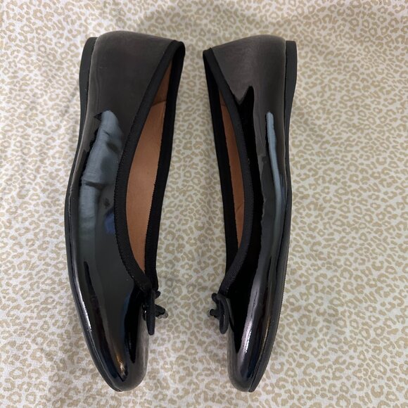 Coach NWOT Lara black patent leather ballet flats with bow - Picture 5 of 11